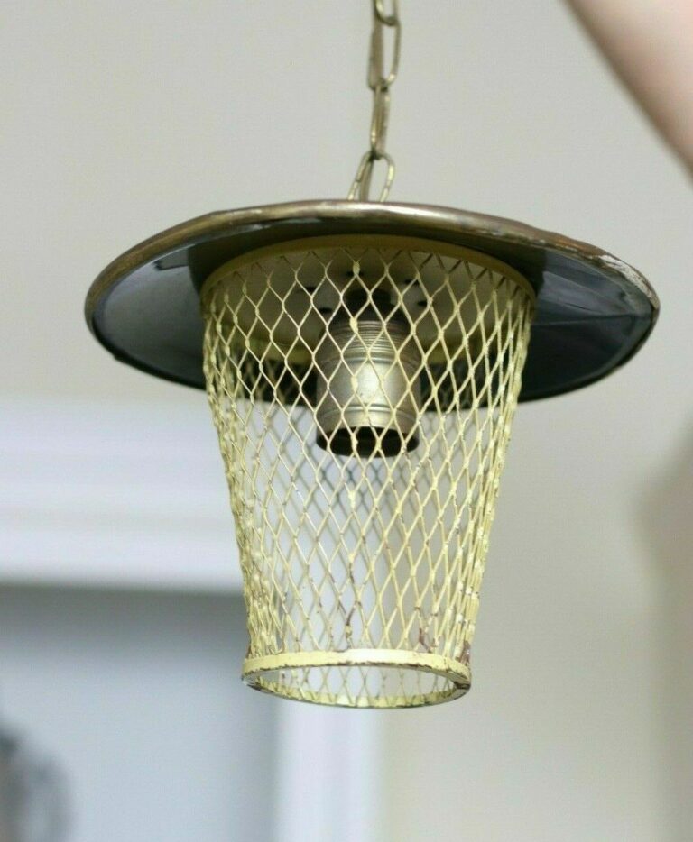 50er Jahre Hängelampe Deckenlampe Drahtschirm Rockabilly Mid Century