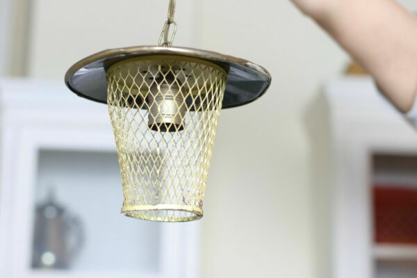 50er Jahre Hängelampe Deckenlampe Drahtschirm Rockabilly Mid Century