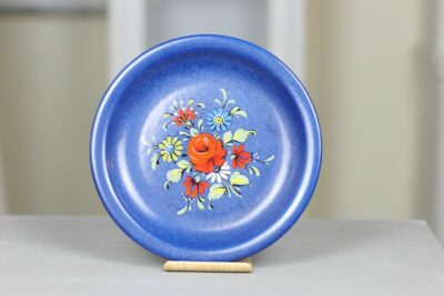 Kuchenteller Keramik Porzellan Kaffeeservice blau Blumen Landhaus Shabby Vintage