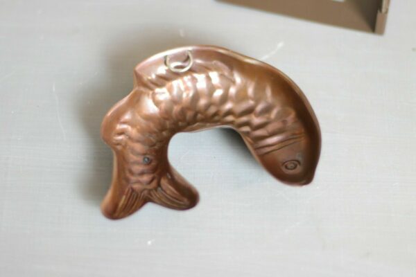 Kupferform Kuchenform Backform Gugelhupf Kupfer Messing, Motiv „Fisch“