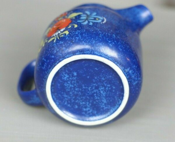 Milchkännchen Keramik Kaffeeservice blau Blumen Landhaus Shabby Vintage