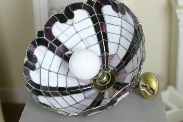 Tiffany Hängelampe Deckenlampe Pendelleuchte Deckenleuchte Violett lila Vintage