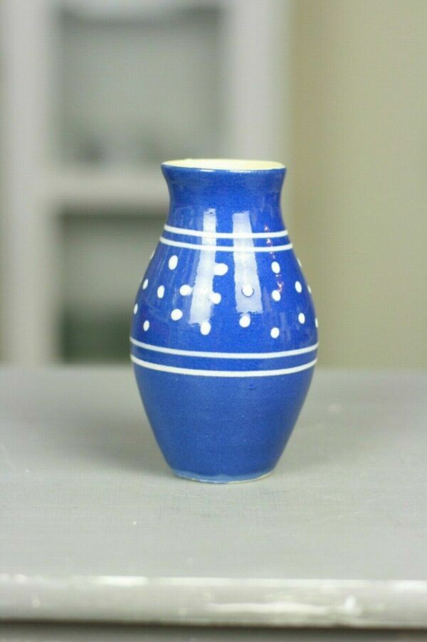 Vase Blumenvase mit Henkel Krug Bürgel Keramik Alt Bürgeler blau-weiß blau