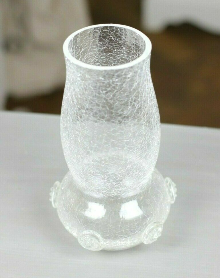 Vase Craquele Eisglas Bayrischer Wald  Beerennuppen Vintage 50er 60er