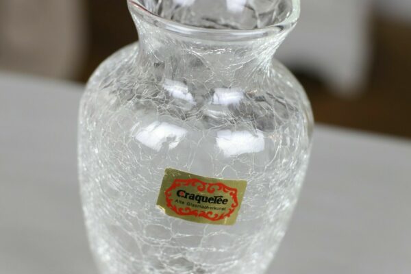 Vase Craquele Eisglas Bayrischer Wald  Vintage 50er 60er