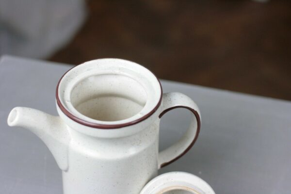 Wächtersbach Kaffeekanne Kanne Teekanne Kaffeeservice weiß brauner Rand