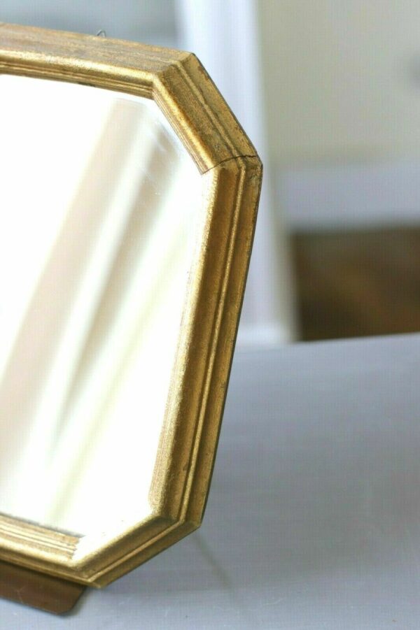 Wandspiegel Spiegel Holz 50er 60er Gold Art Deco Mid Century Mirror True Vintage