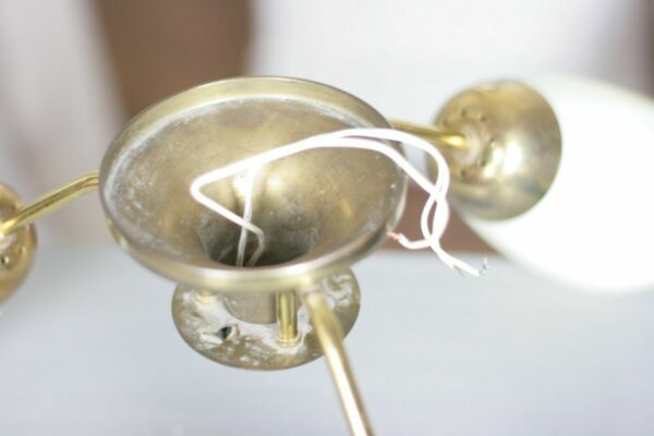 50er Deckenlampe Tütenlampe Sputnik Spinne 3 flammig Rockabilly Nierentisch Ära