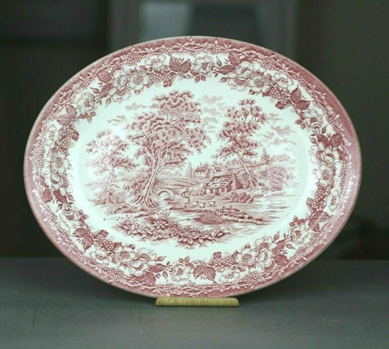 Anbietschale Servierteller rot Burgenland old England Porzellan Keramik 29cm