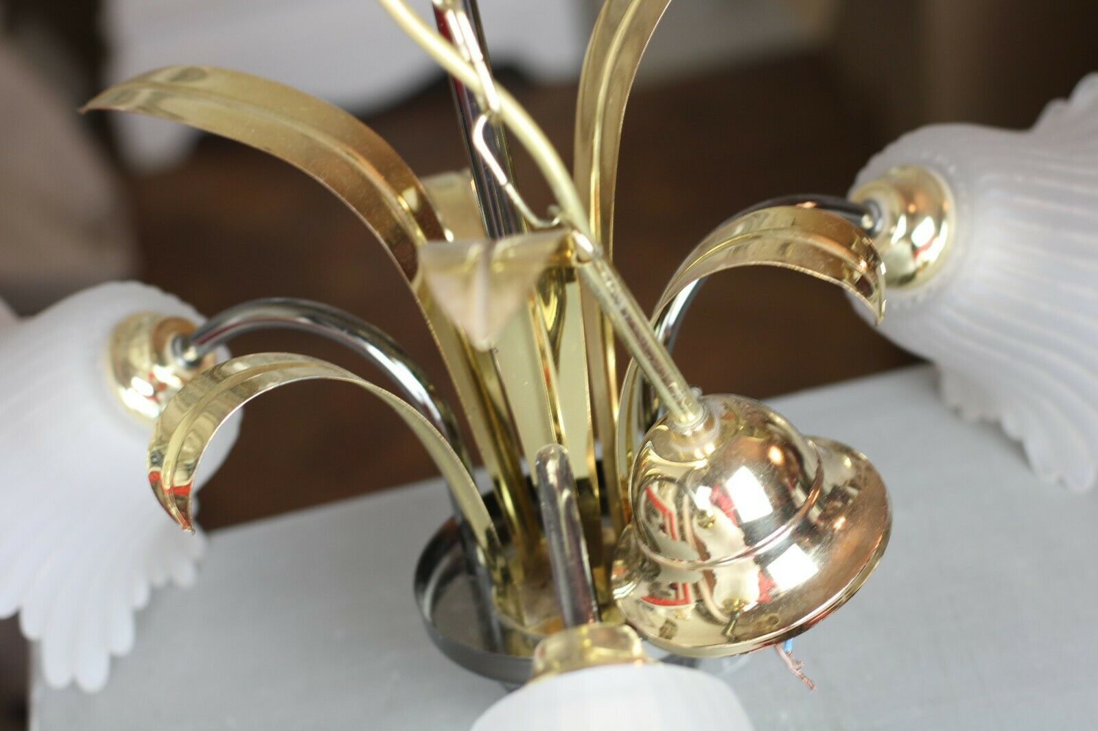 Florentiner Kronleuchter Lüster Hängelampe Lampe - Gold Glas Twinka Messing 3-flammig Vintage True | Kaufhaus