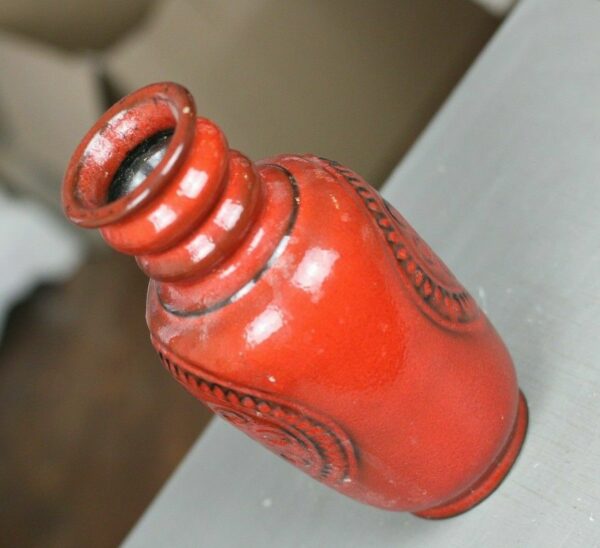 Jasba Pottery Vase 158325 70er fat Lava rot vintage antik