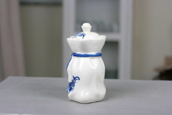 Keramik Deckeldose Gewürzdose Herbata Tee weiss blau Handbemalt Holland Polen