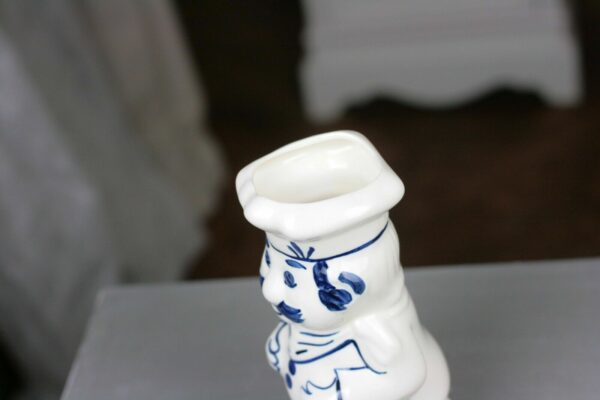 Keramik Vase Koch Bäcker weiss blau Handpainted Handbemalt Holland Niederlande