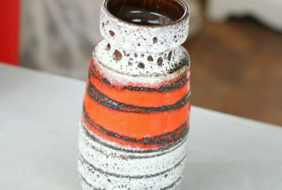 Keramik Vase Scheurich 242 22 West Germany Fat Lava rot inka 70er