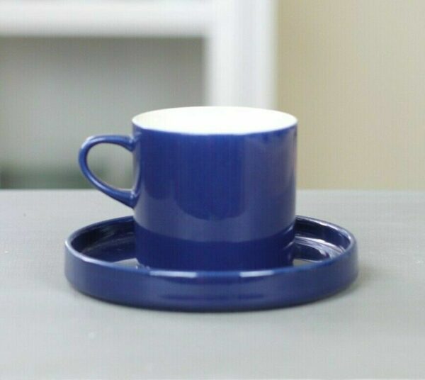 Melitta Stockholm Kaffeetasse / Tasse & Untertasse blau Kaffeeservice Porzellan