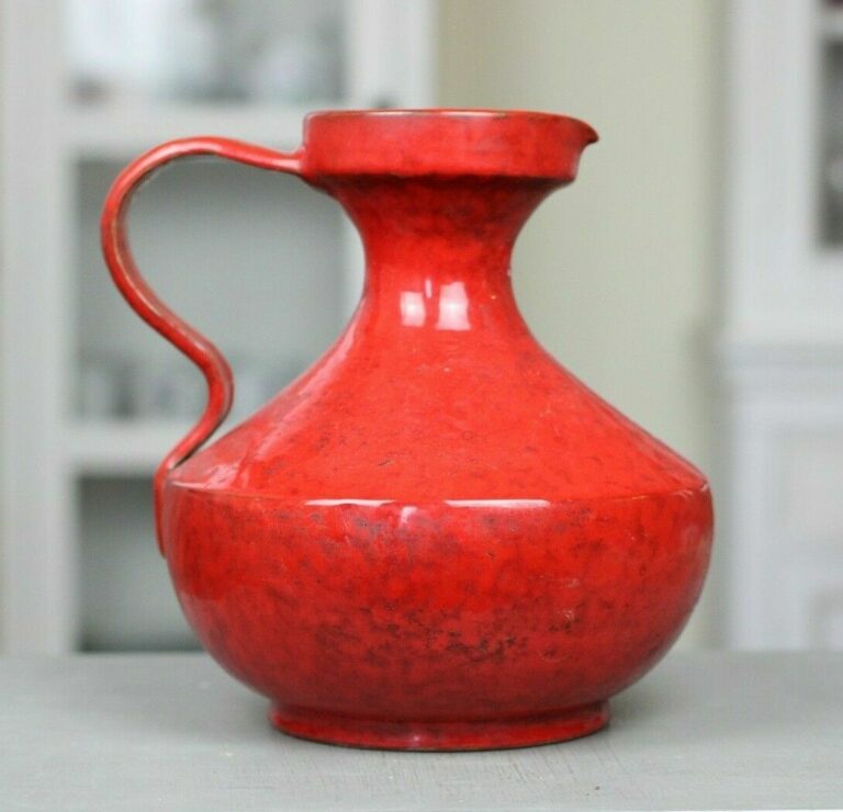Pottery große Vase Krug 70er fat Lava rot vintage antik