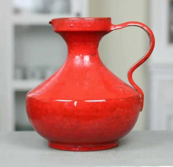 Pottery große Vase Krug 70er fat Lava rot vintage antik