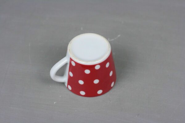 Tasse & Untertasse Kaffeetasse rot weiß Punkte Dots Porzellan Kaffeeservice