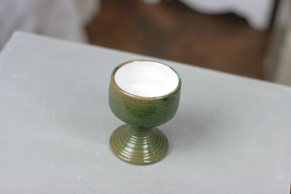 Weinglas Keramik Anica Nikitsch Kostyan Keramik Handarbeit grün 70er