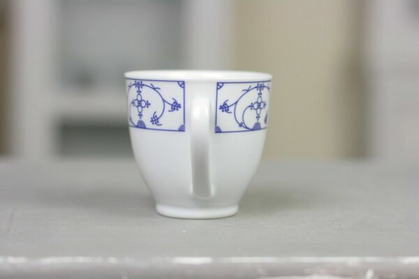 Eurohome Tasse & Untertasse Kaffeeservice Porzellan Strohblume indisch blau