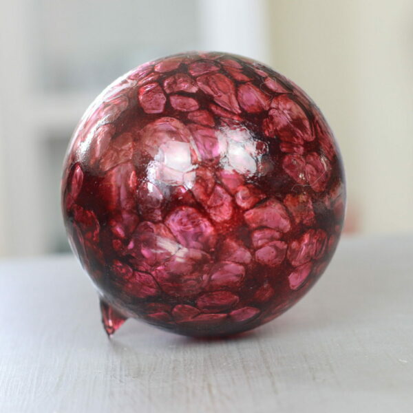Dekokugel Glaskugel Kugel Glas mundgeblasen handbemalt rot lila schwarz