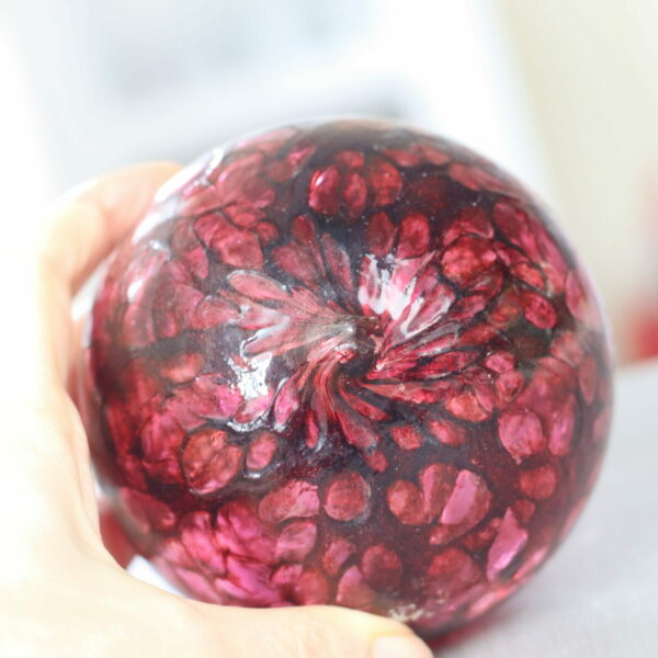 Dekokugel Glaskugel Kugel Glas mundgeblasen handbemalt rot lila schwarz