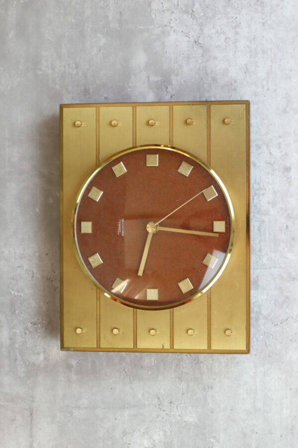 Diehl electro Küchenuhr Wanduhr Mid Century 60er 70er Keramik Messing Gold