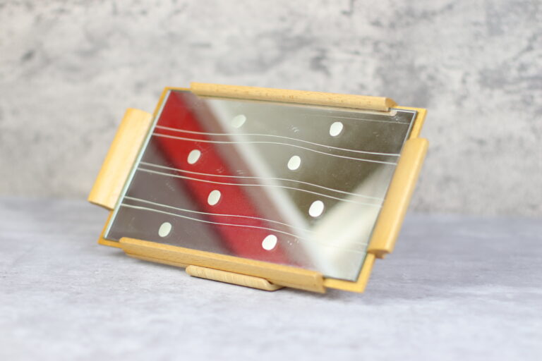 Spiegel Tablett Spiegeltablett Holz 50er 60er Art Deco Mid Century Mirror DDR