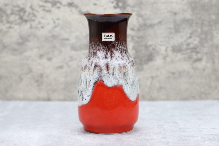 Bay Keramik West-Germany Vase Blumenvase 82 20 Mid Century 60er 70er rot Fat Lava